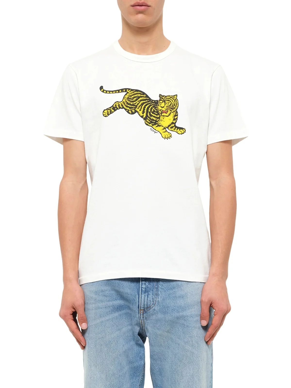Gots Kenzo Jumping Tiger Slim T-shirt in Off White Gots Kenzo Jumping Tiger Slim T-shirt in Off White
