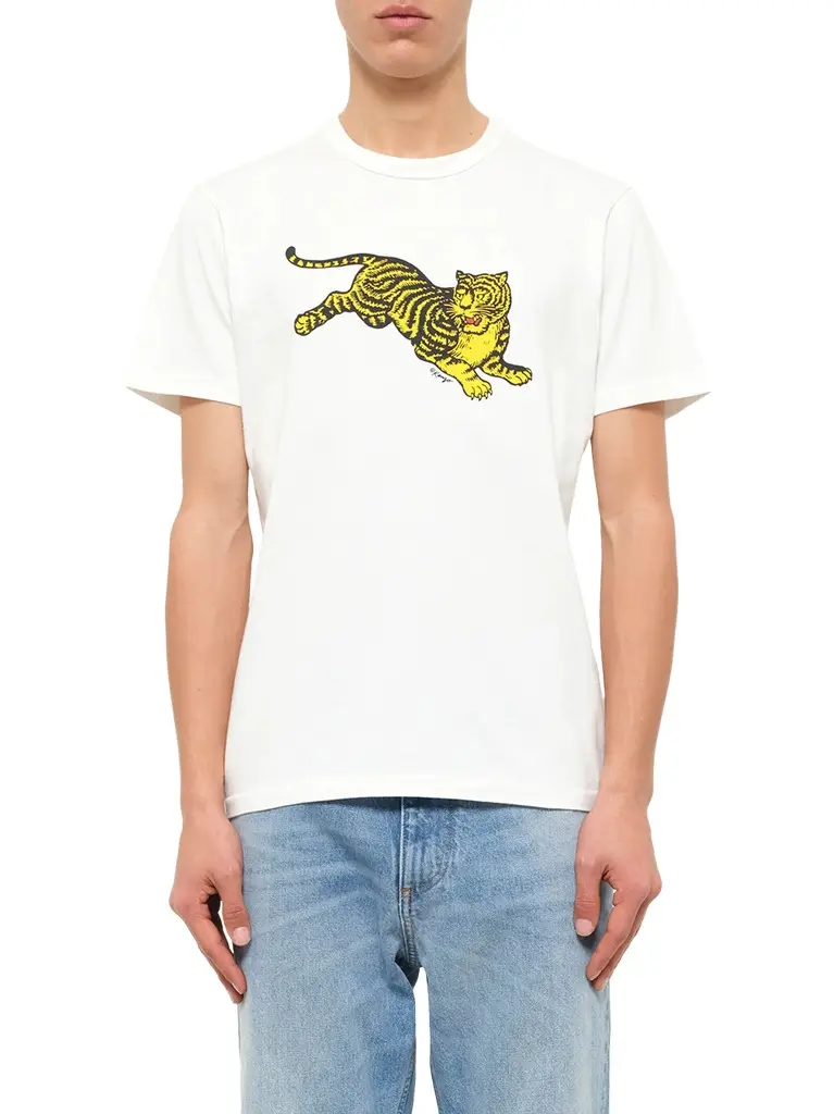 Gots Kenzo Jumping Tiger Slim T-shirt in Off White