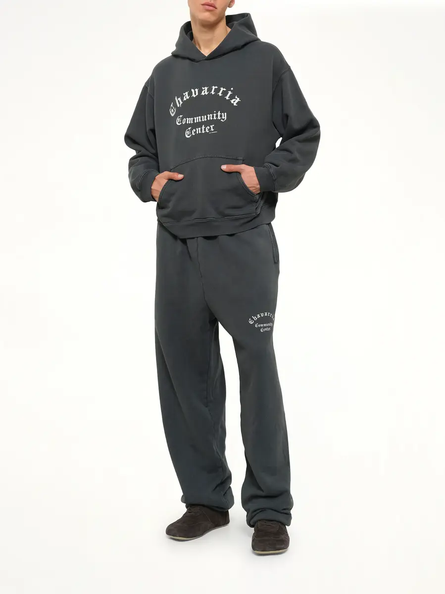 Willy Chavarria Chavarria Community Center Shrunken Hoodie in Pirate Black | Thumbnail 4 Willy Chavarria Chavarria Community Center Shrunken Hoodie in Pirate Black | Thumbnail 4