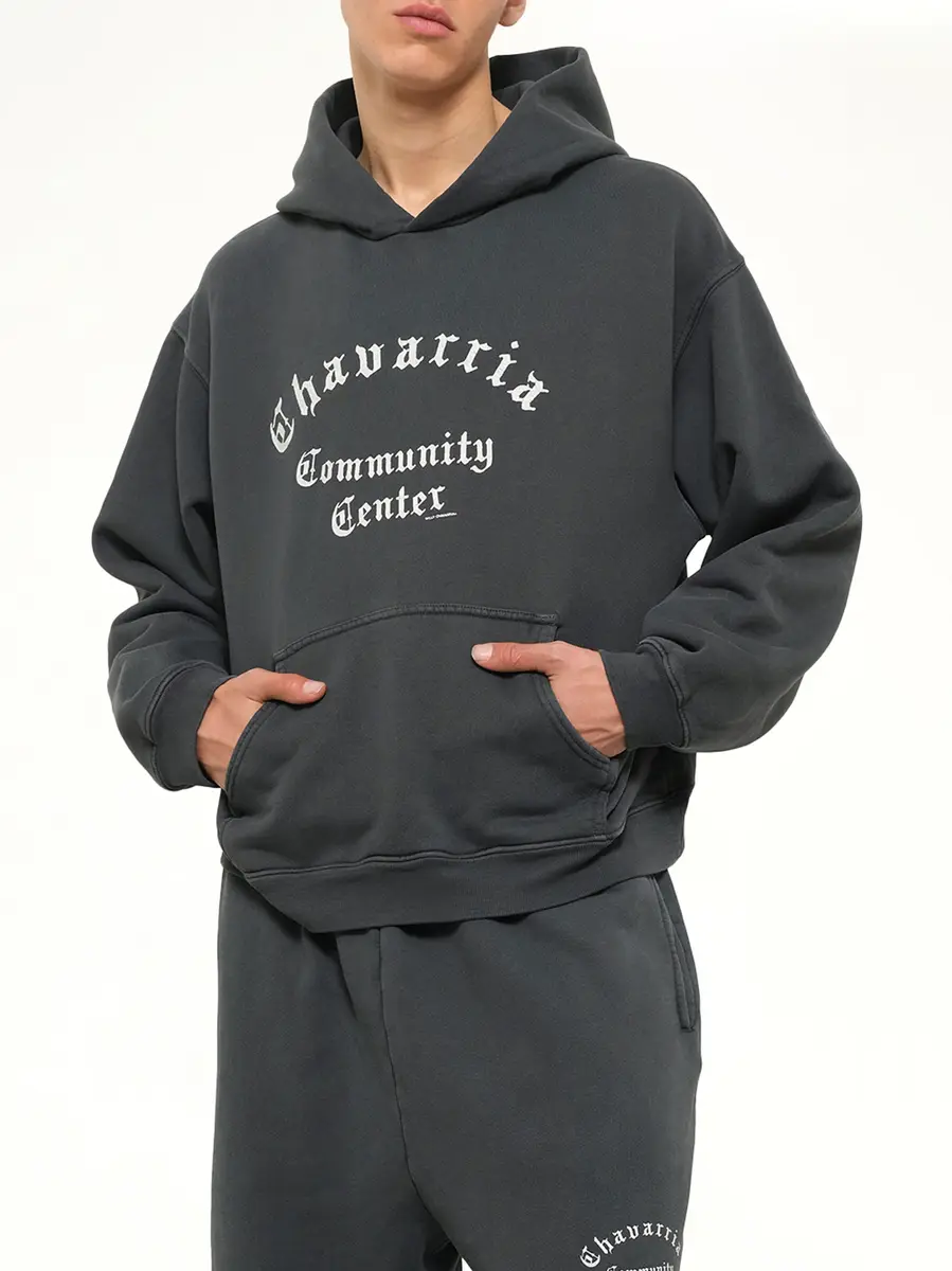 Willy Chavarria Chavarria Community Center Shrunken Hoodie in Pirate Black | Thumbnail 6 Willy Chavarria Chavarria Community Center Shrunken Hoodie in Pirate Black | Thumbnail 6