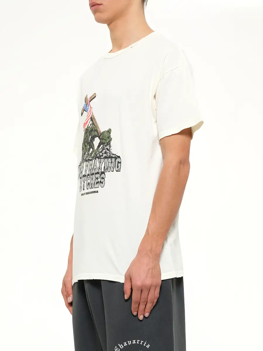 Willy Chavarria Keep Praying Bitches Easy T-shirt in Masa | Thumbnail 3 Willy Chavarria Keep Praying Bitches Easy T-shirt in Masa | Thumbnail 3