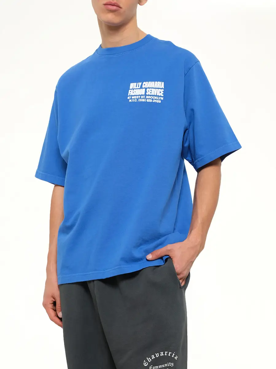 Willy Chavarria Willy Chavarria Fashion Services Standard T-shirt in Royal Blue | Thumbnail 6 Willy Chavarria Willy Chavarria Fashion Services Standard T-shirt in Royal Blue | Thumbnail 6
