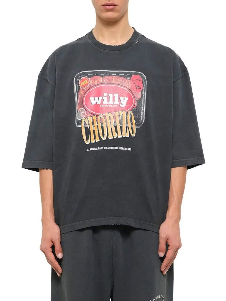 Willy Chavarria Especial Chorizo Buffalo T-shirt in Pirate Black