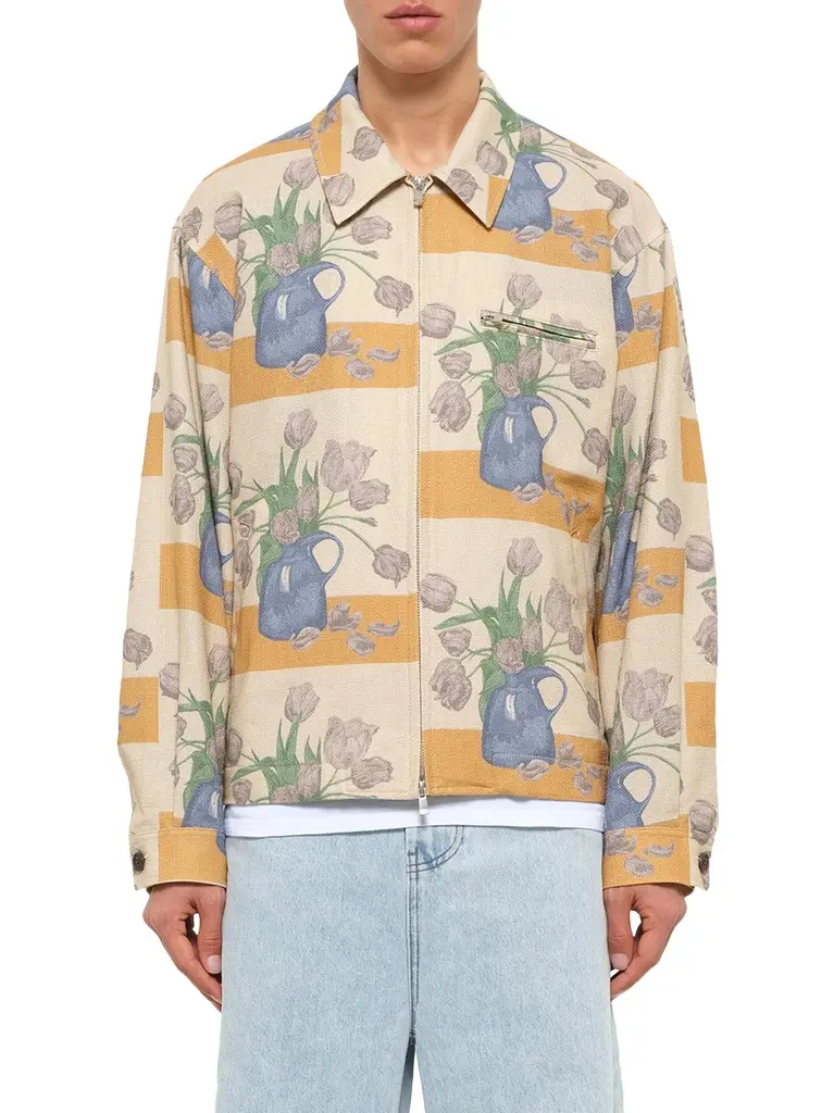 vowels Zip Up Jacket in Tulip