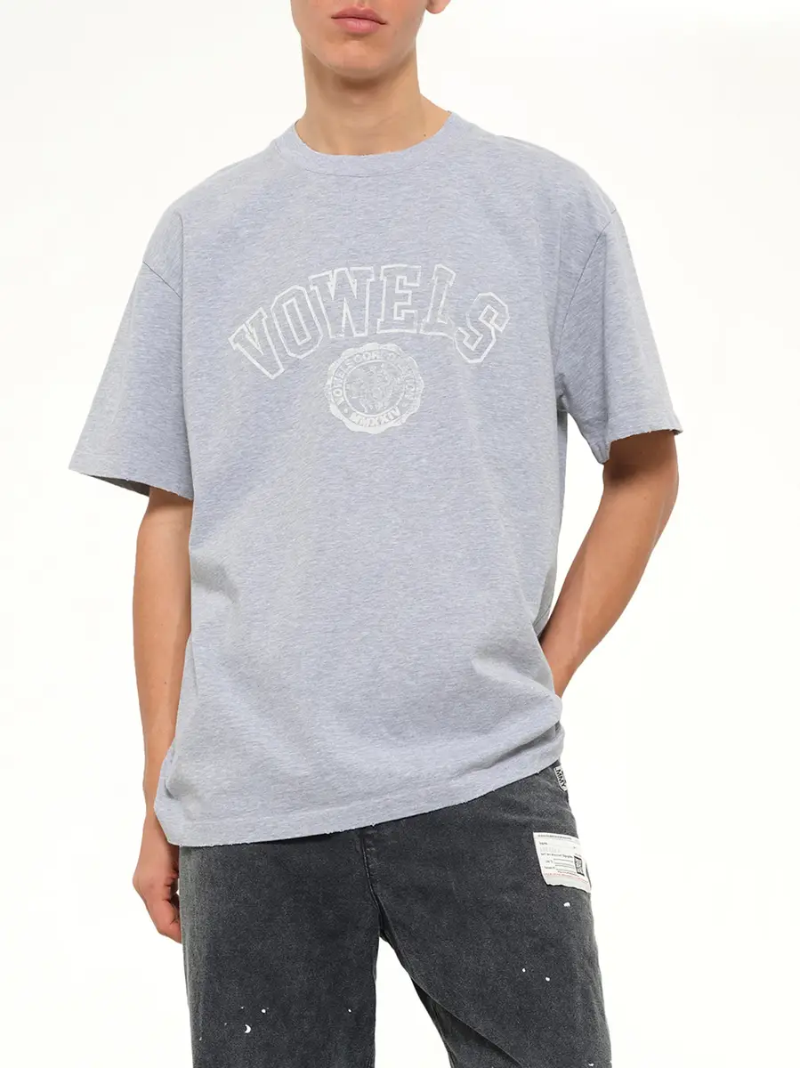 vowels Faded Collegiate T-shirt in Grey Heather | Thumbnail 6 vowels Faded Collegiate T-shirt in Grey Heather | Thumbnail 6