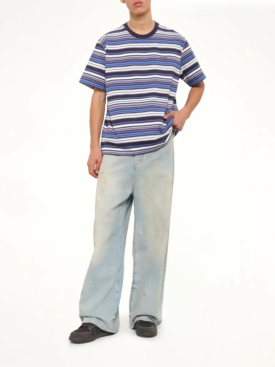 vowels S/s Stripe T-shirt in Blueberry | Thumbnail 4