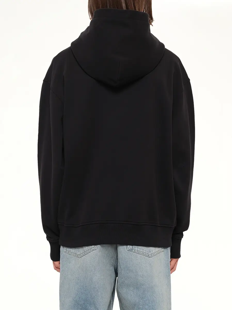 Palm Angels Neck Logo Regular Hoodie in Black/off White | Thumbnail 5 Palm Angels Neck Logo Regular Hoodie in Black/off White | Thumbnail 5