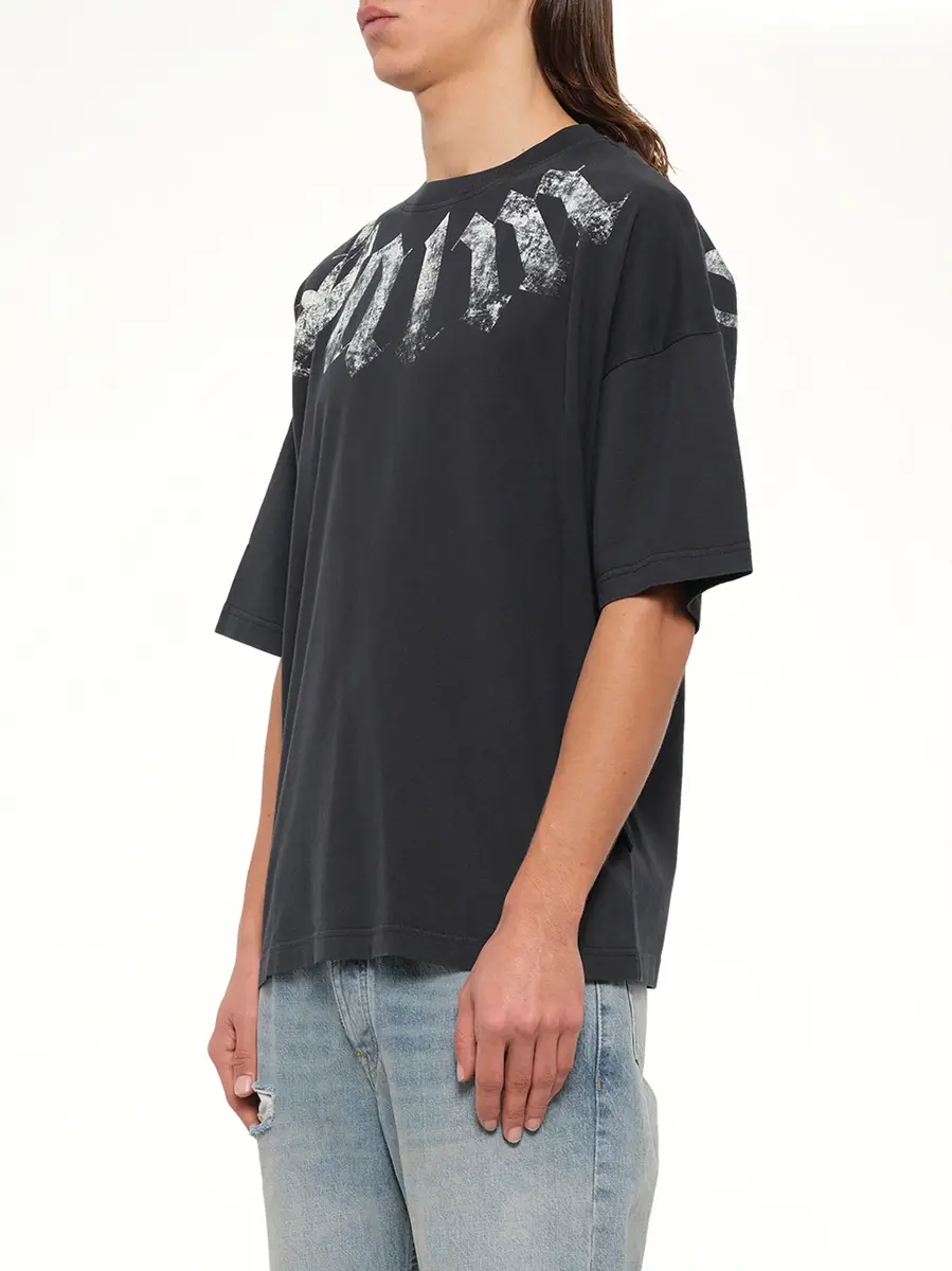 Palm Angels Big Neck Logo Loose T-shirt in Black/off White | Thumbnail 3 Palm Angels Big Neck Logo Loose T-shirt in Black/off White | Thumbnail 3