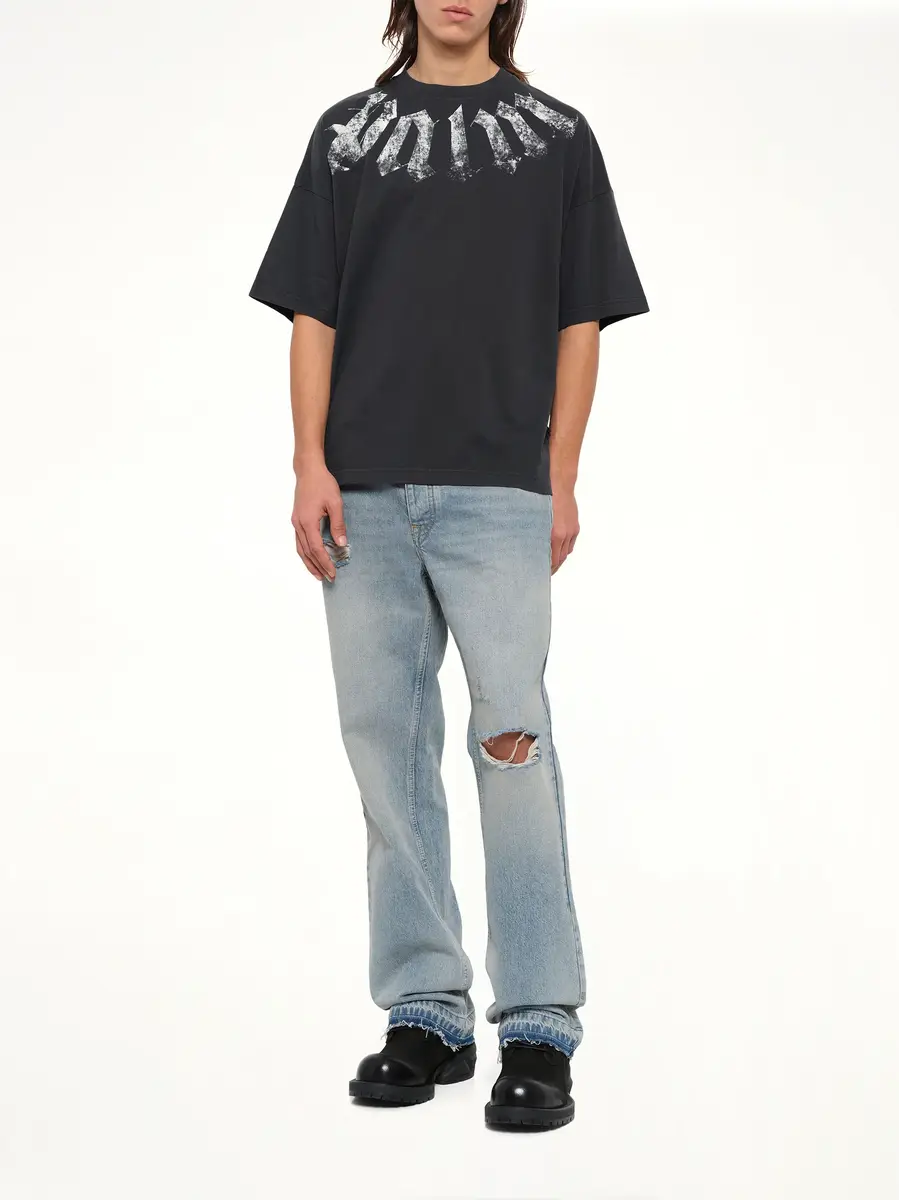 Palm Angels Big Neck Logo Loose T-shirt in Black/off White | Thumbnail 4 Palm Angels Big Neck Logo Loose T-shirt in Black/off White | Thumbnail 4