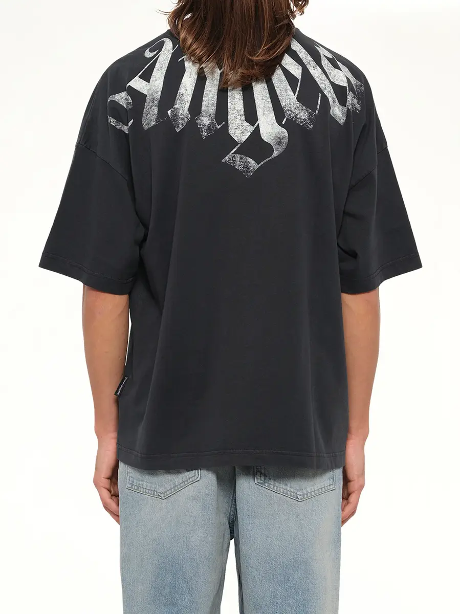 Palm Angels Big Neck Logo Loose T-shirt in Black/off White | Thumbnail 5 Palm Angels Big Neck Logo Loose T-shirt in Black/off White | Thumbnail 5