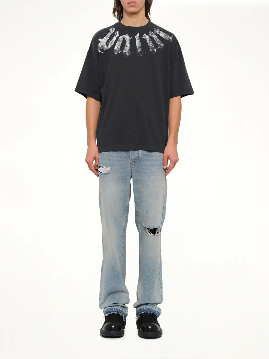 Palm Angels Big Neck Logo Loose T-shirt in Black/off White | Thumbnail 7 Palm Angels Big Neck Logo Loose T-shirt in Black/off White | Thumbnail 7