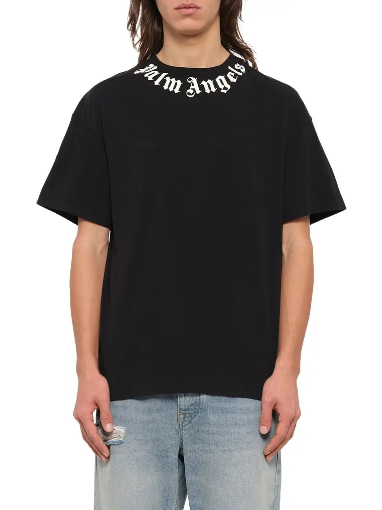Neck Logo Regular T-shirt in Black/off White