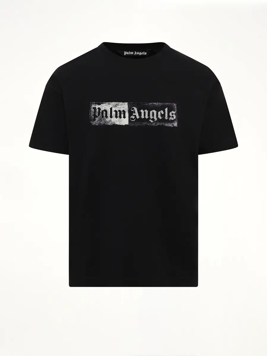 Palm Angels Stamp Logo Regular T-shirt in Black/off White | Thumbnail 2