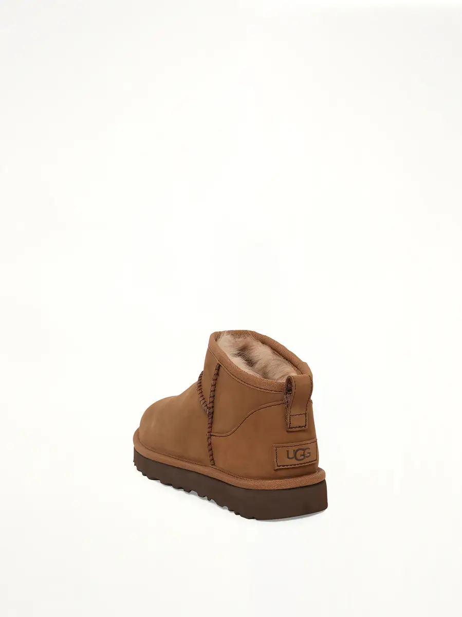 UGG Classic Ultra Mini Nubuck Boots in Dark Chestnut | Thumbnail 3 UGG Classic Ultra Mini Nubuck Boots in Dark Chestnut | Thumbnail 3