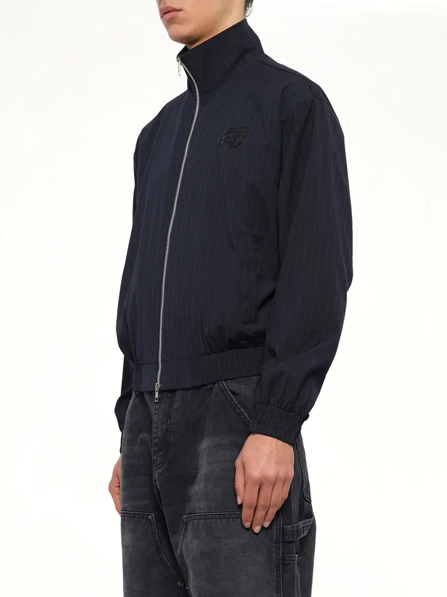 KidSuper Eye Patch Pinstripe Tracksuit Jacket in Off White | Thumbnail 3