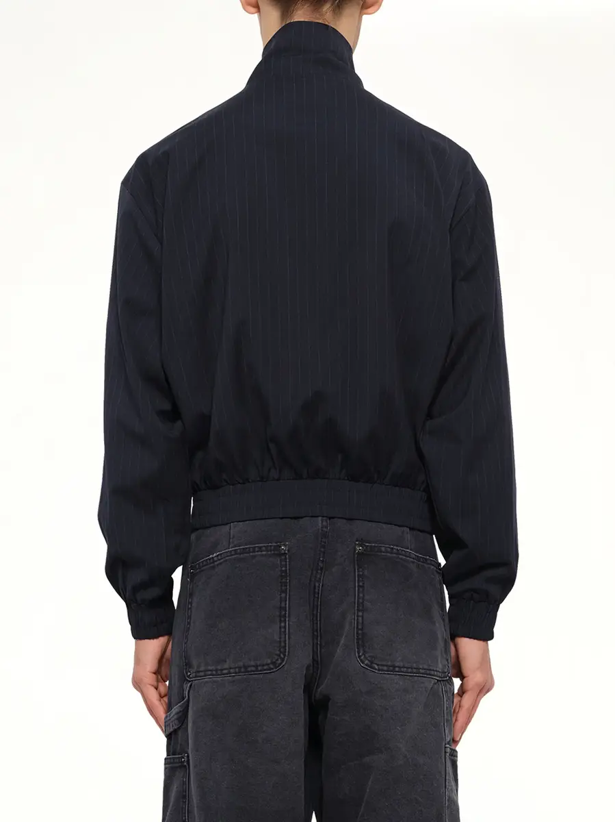 KidSuper Eye Patch Pinstripe Tracksuit Jacket in Off White | Thumbnail 5