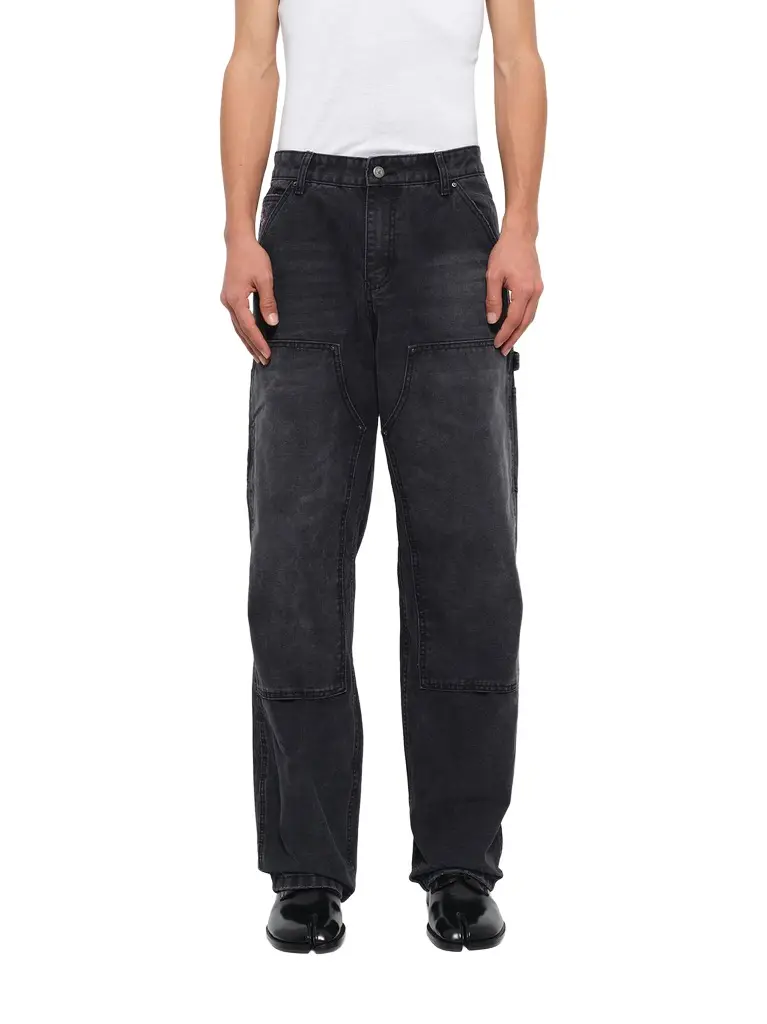 KidSuper Eye Badge Washed Double Knee Pants