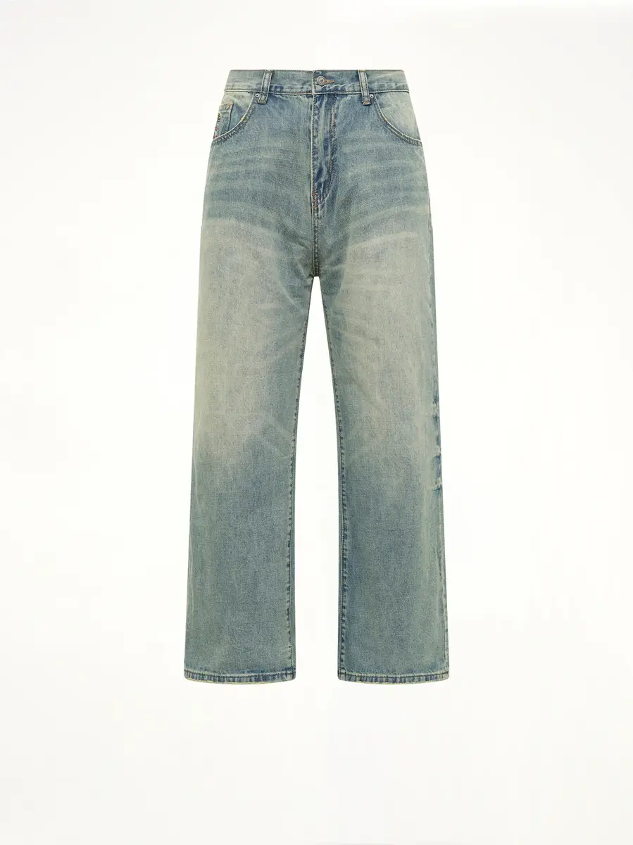 KidSuper Light Wash Dove Denim Pants in Mud | Thumbnail 2 KidSuper Light Wash Dove Denim Pants in Mud | Thumbnail 2