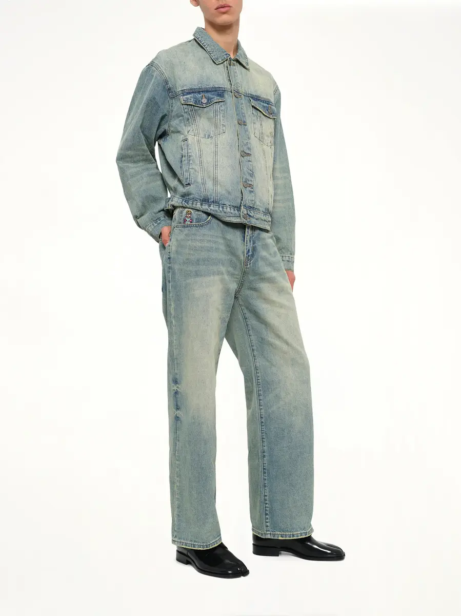 KidSuper Light Wash Dove Denim Pants in Mud | Thumbnail 4 KidSuper Light Wash Dove Denim Pants in Mud | Thumbnail 4
