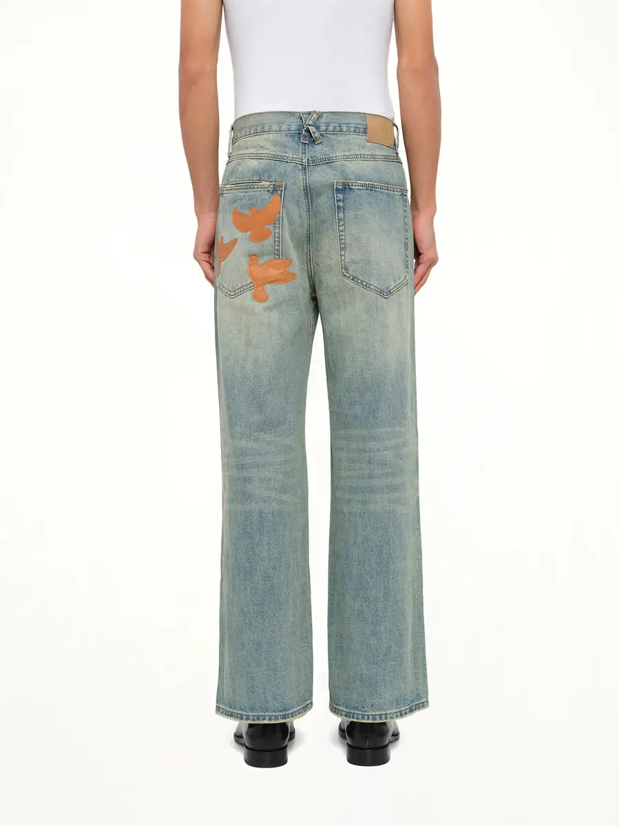 KidSuper Light Wash Dove Denim Pants in Mud | Thumbnail 5 KidSuper Light Wash Dove Denim Pants in Mud | Thumbnail 5