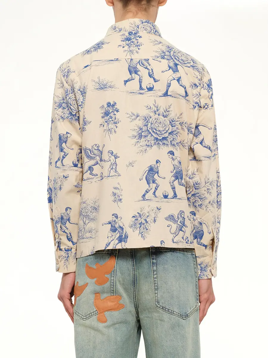 KidSuper Toile de Jouy Button Up Shirt in Cream | Thumbnail 5 KidSuper Toile de Jouy Button Up Shirt in Cream | Thumbnail 5