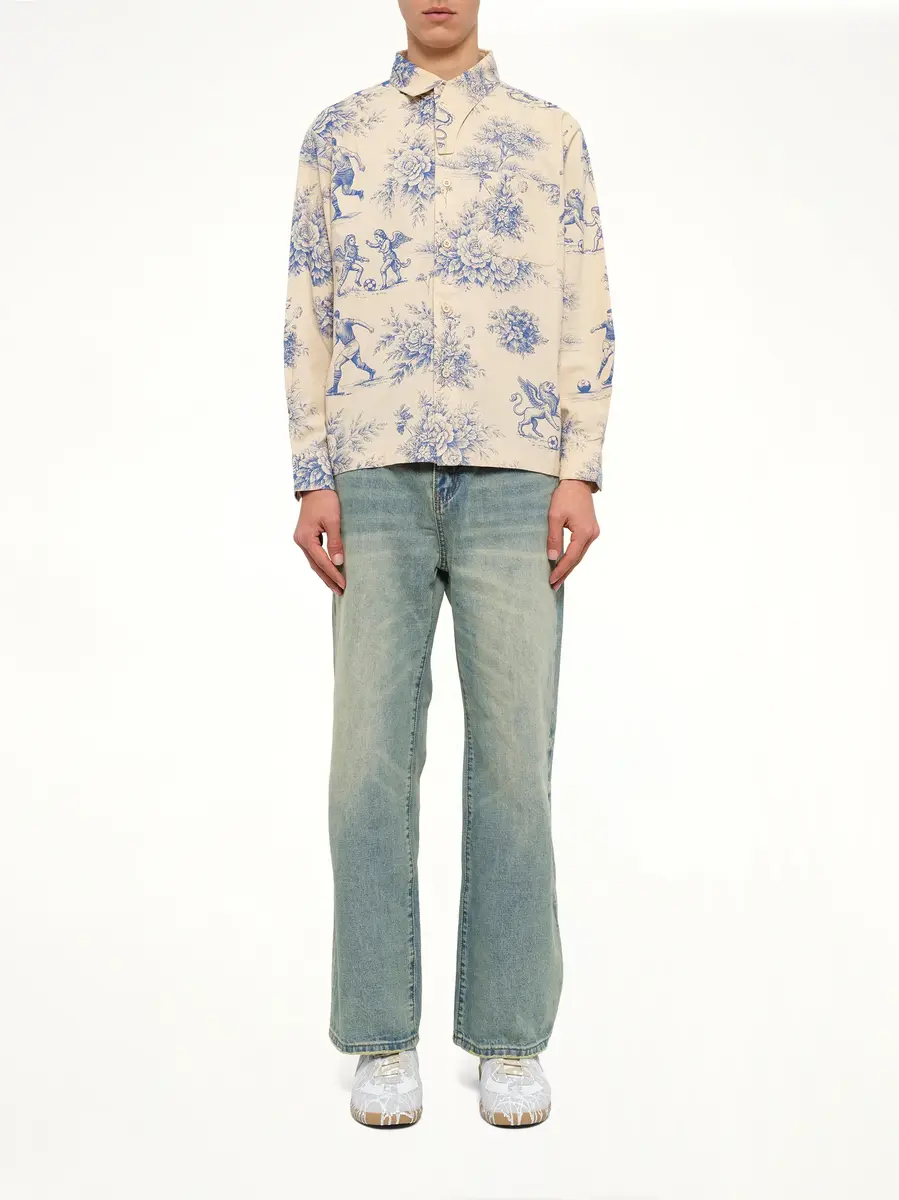 KidSuper Toile de Jouy Button Up Shirt in Cream | Thumbnail 7 KidSuper Toile de Jouy Button Up Shirt in Cream | Thumbnail 7