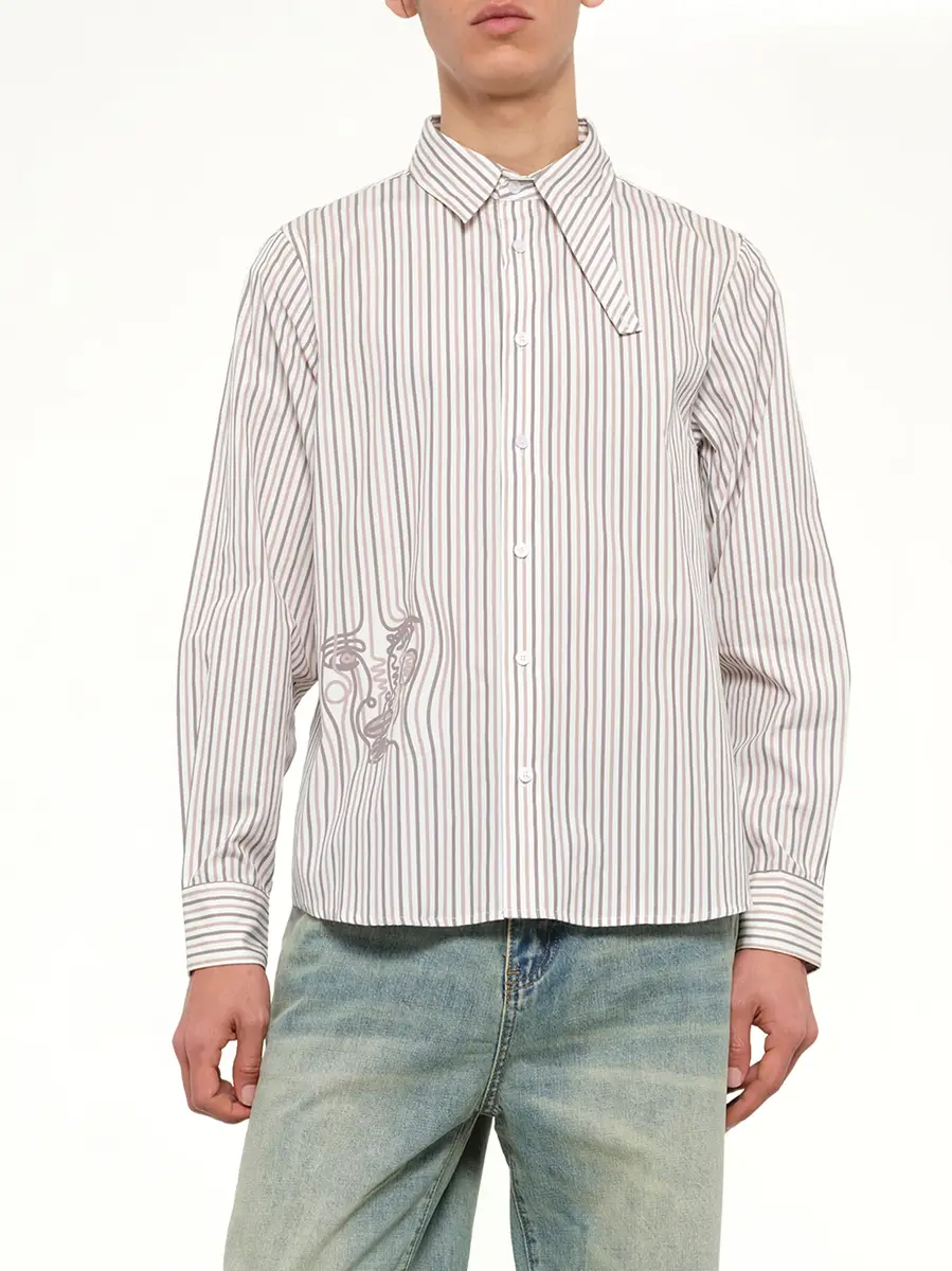 KidSuper Striped Face Button Up Shirt | Thumbnail 6 KidSuper Striped Face Button Up Shirt | Thumbnail 6