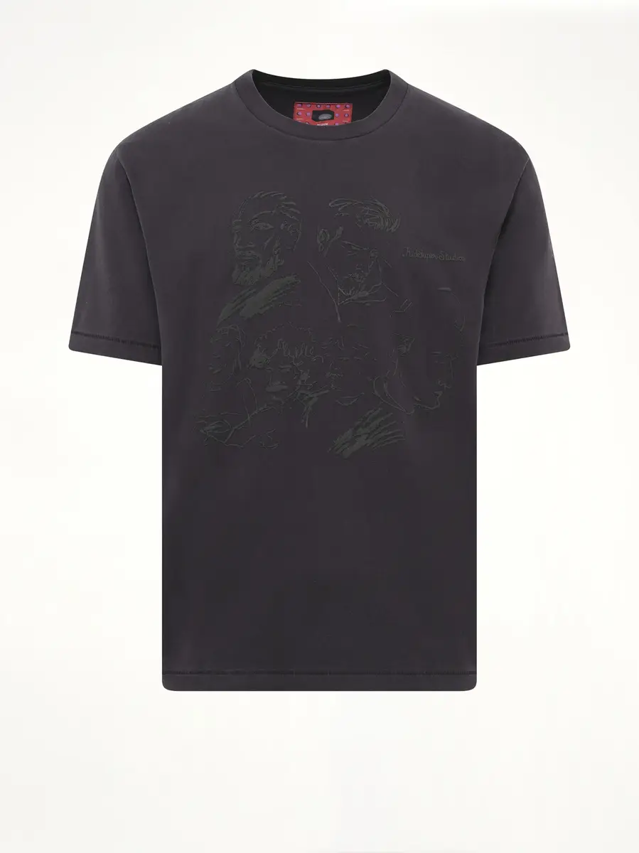 KidSuper Sketched Faces T-shirt in Washed Black | Thumbnail 2 KidSuper Sketched Faces T-shirt in Washed Black | Thumbnail 2