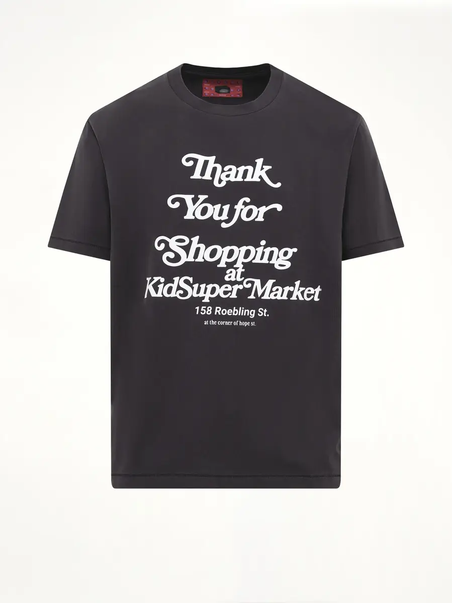 KidSuper Thank You For Shopping T-shirt in Washed Black | Thumbnail 2
