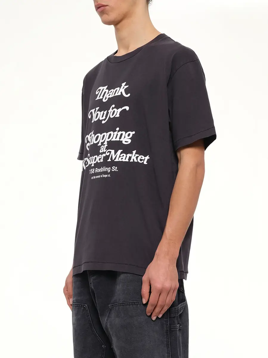 KidSuper Thank You For Shopping T-shirt in Washed Black | Thumbnail 3
