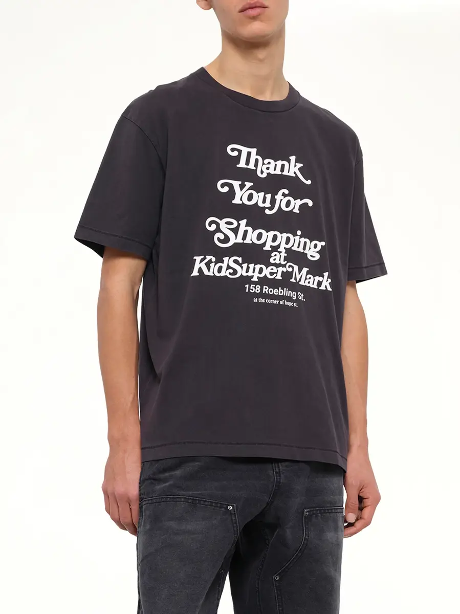 KidSuper Thank You For Shopping T-shirt in Washed Black | Thumbnail 6