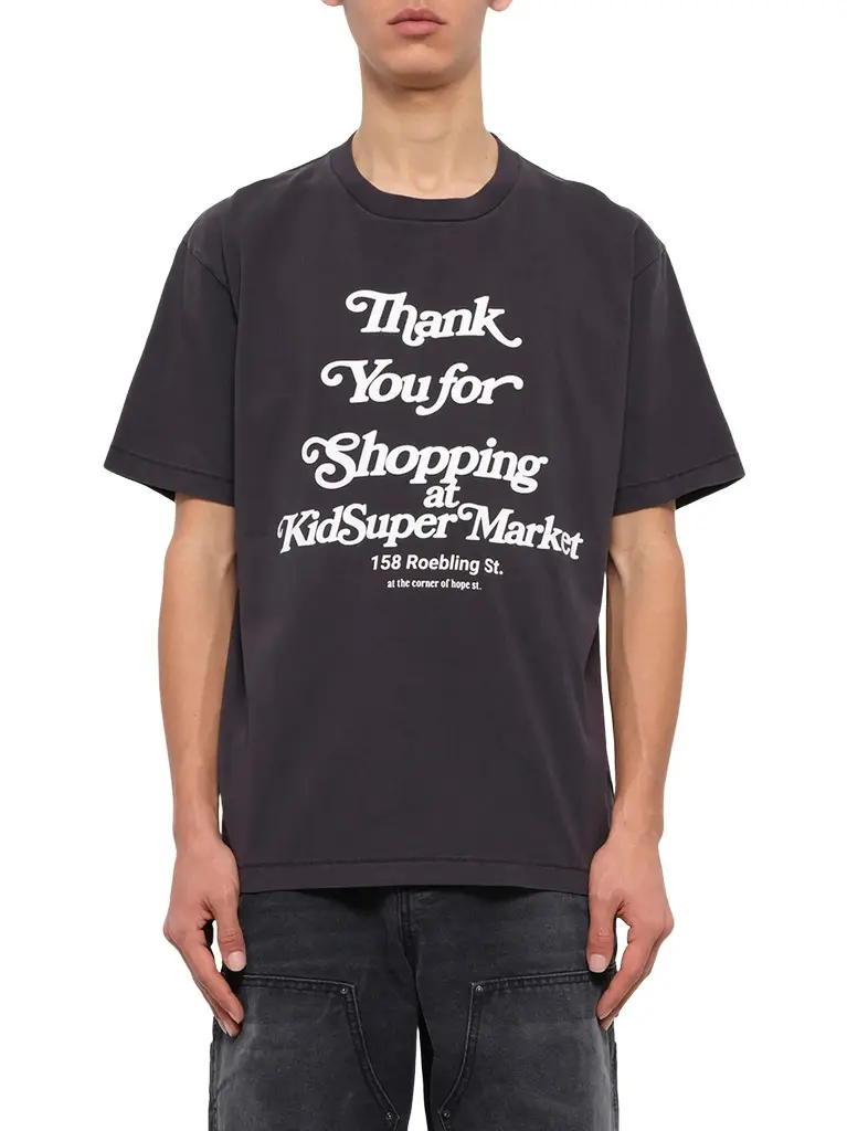 KidSuper Thank You For Shopping T-shirt in Washed Black