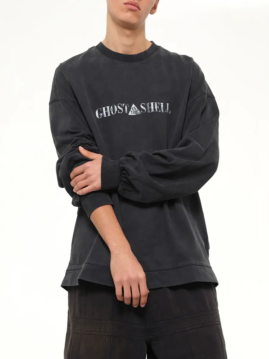 JUUNJ Ghost In The Shell Collab Overfit T-shirt Ash | Thumbnail 6 JUUNJ Ghost In The Shell Collab Overfit T-shirt Ash | Thumbnail 6