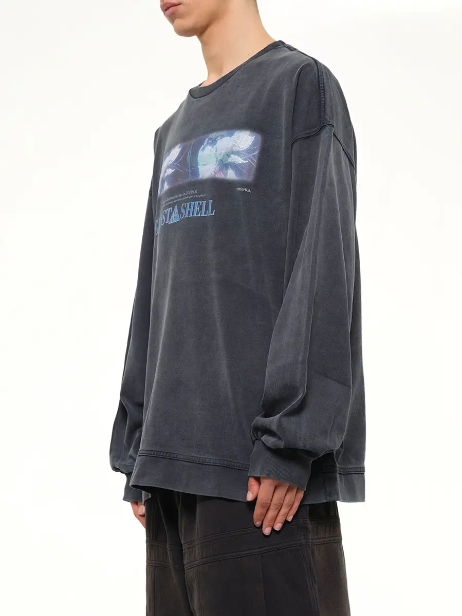 JUUNJ Ghost In The Shell Collab Overfit T-shirt Navy | Thumbnail 3 JUUNJ Ghost In The Shell Collab Overfit T-shirt Navy | Thumbnail 3