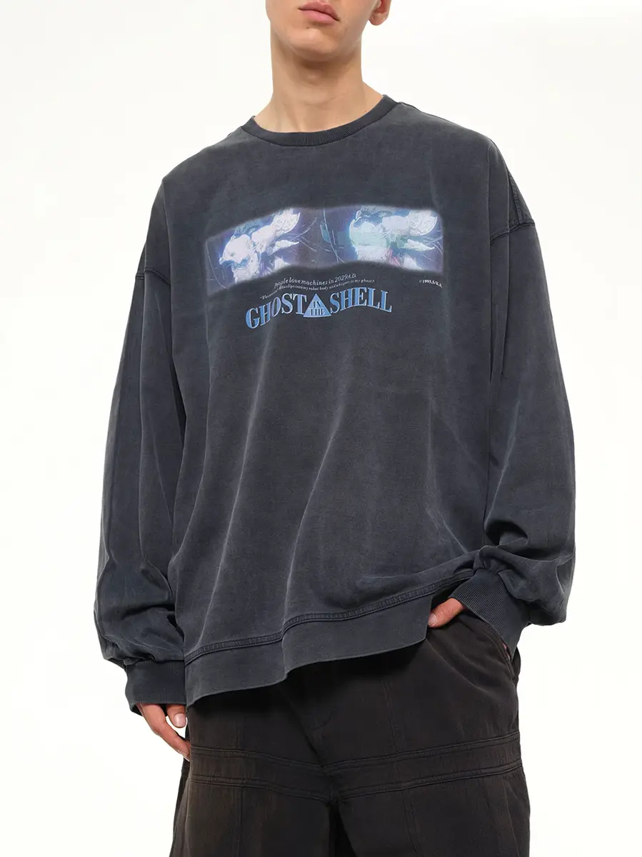 JUUNJ Ghost In The Shell Collab Overfit T-shirt Navy | Thumbnail 6 JUUNJ Ghost In The Shell Collab Overfit T-shirt Navy | Thumbnail 6