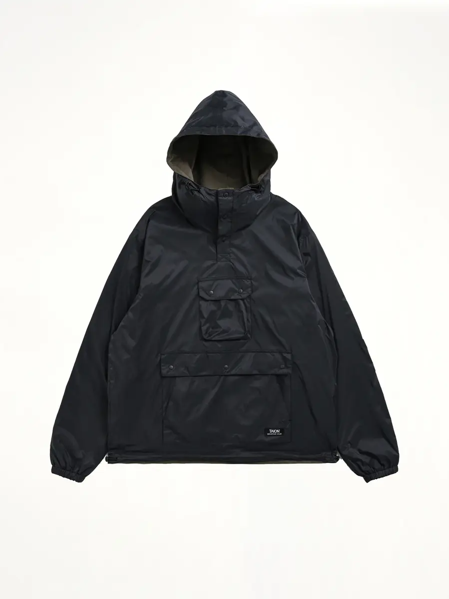 TAION Non Down Mountain Reversible Anorak in Black/dark Olive | Thumbnail 2 TAION Non Down Mountain Reversible Anorak in Black/dark Olive | Thumbnail 2
