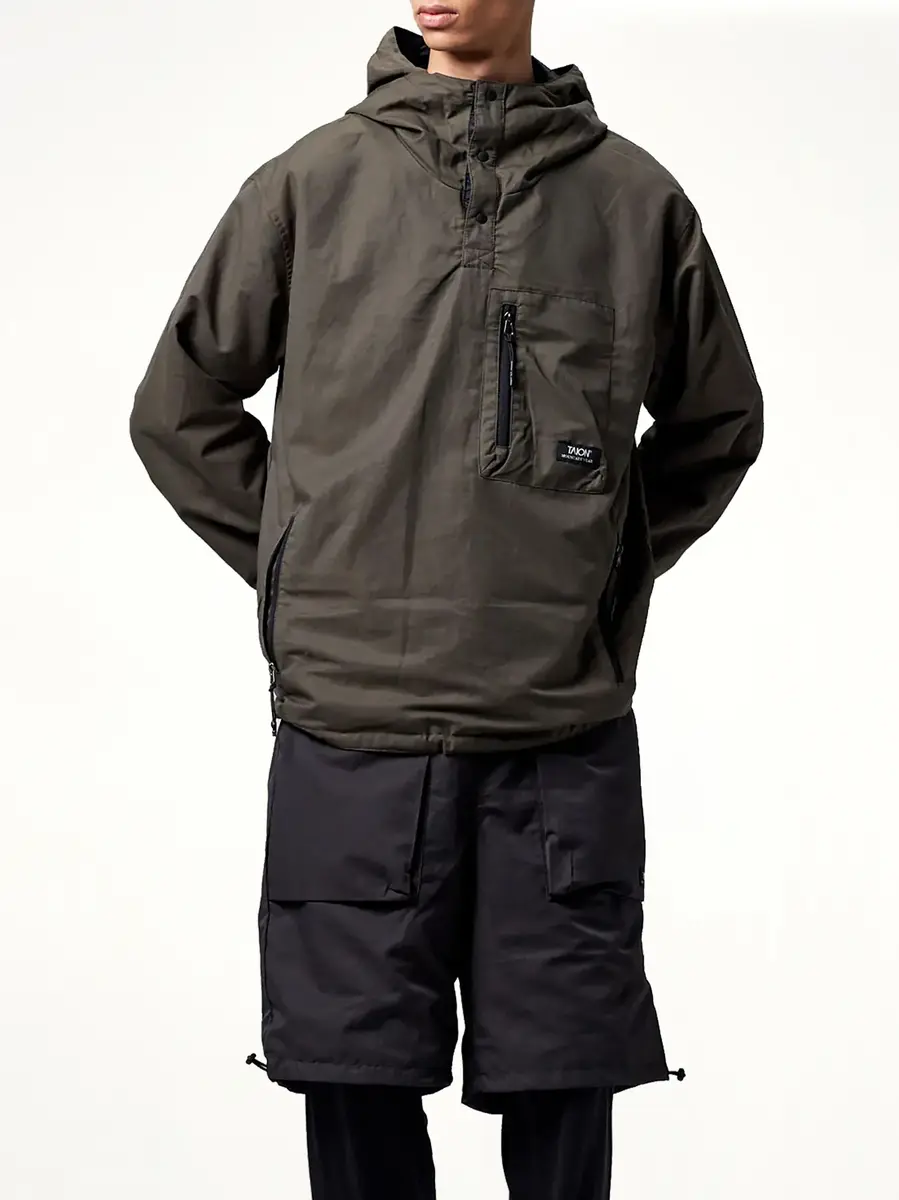 TAION Non Down Mountain Reversible Anorak in Black/dark Olive | Thumbnail 5 TAION Non Down Mountain Reversible Anorak in Black/dark Olive | Thumbnail 5