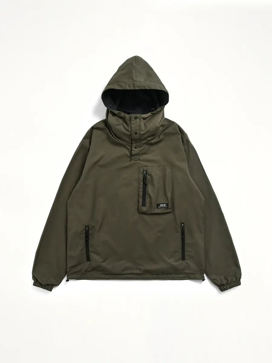 TAION Non Down Mountain Reversible Anorak in Black/dark Olive | Thumbnail 6 TAION Non Down Mountain Reversible Anorak in Black/dark Olive | Thumbnail 6