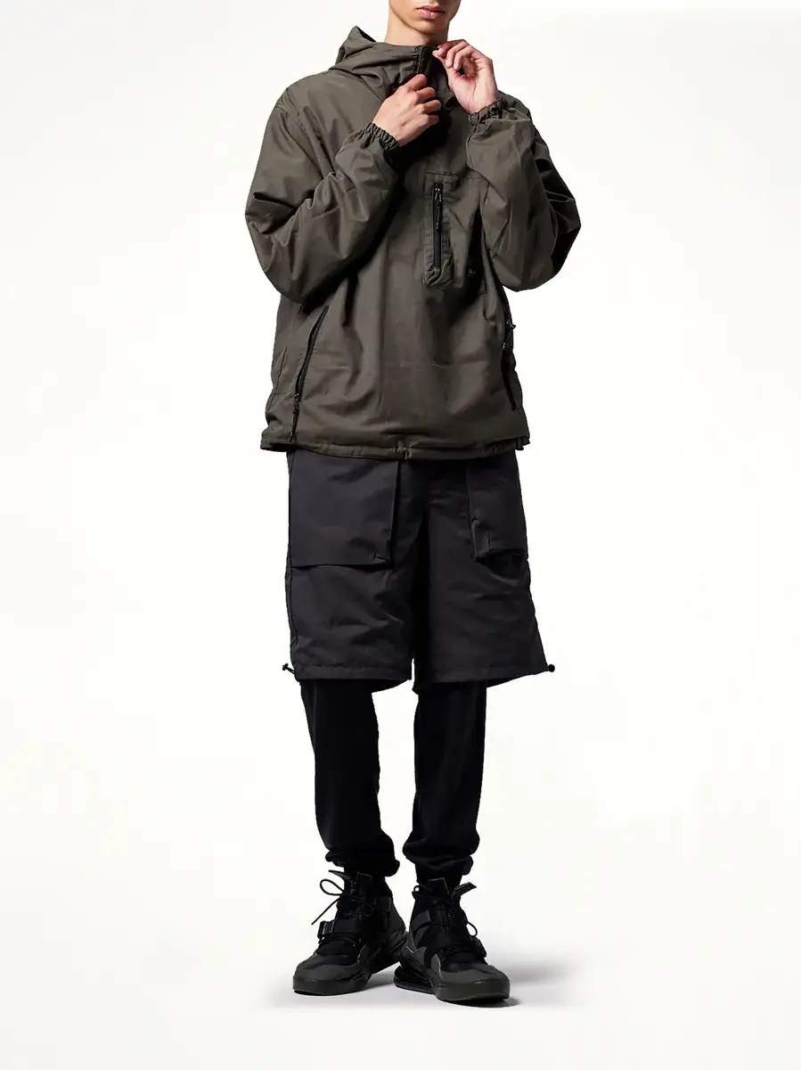TAION Non Down Mountain Reversible Anorak in Black/dark Olive | Thumbnail 8 TAION Non Down Mountain Reversible Anorak in Black/dark Olive | Thumbnail 8