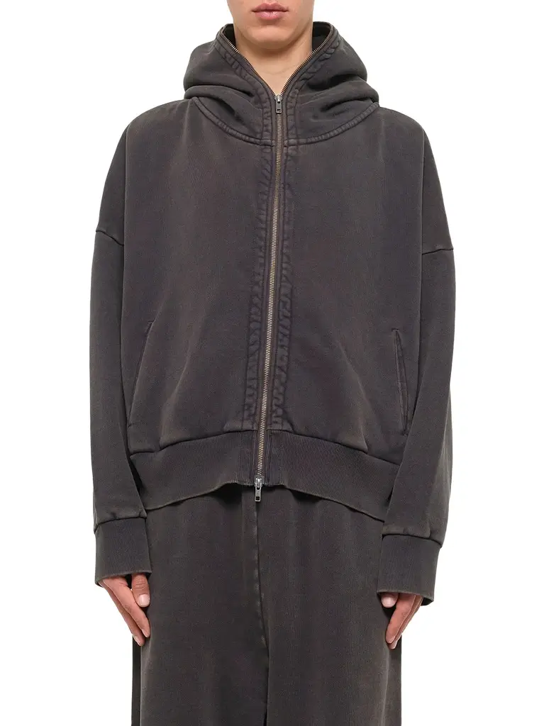 Entire Studios Eternal Zip Hoodie in Washed Black