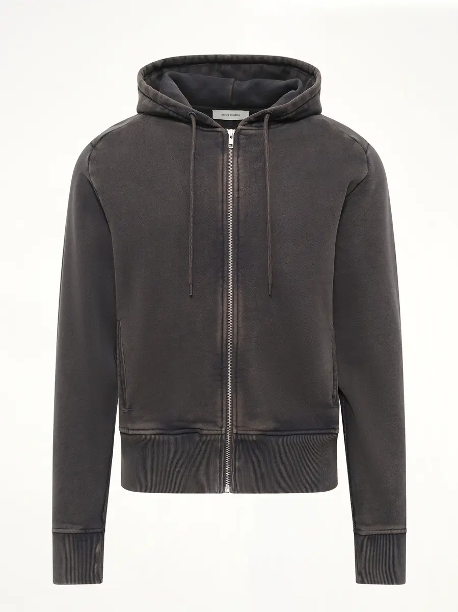 Entire Studios Slim Zip Up in Washed Black | Thumbnail 2 Entire Studios Slim Zip Up in Washed Black | Thumbnail 2