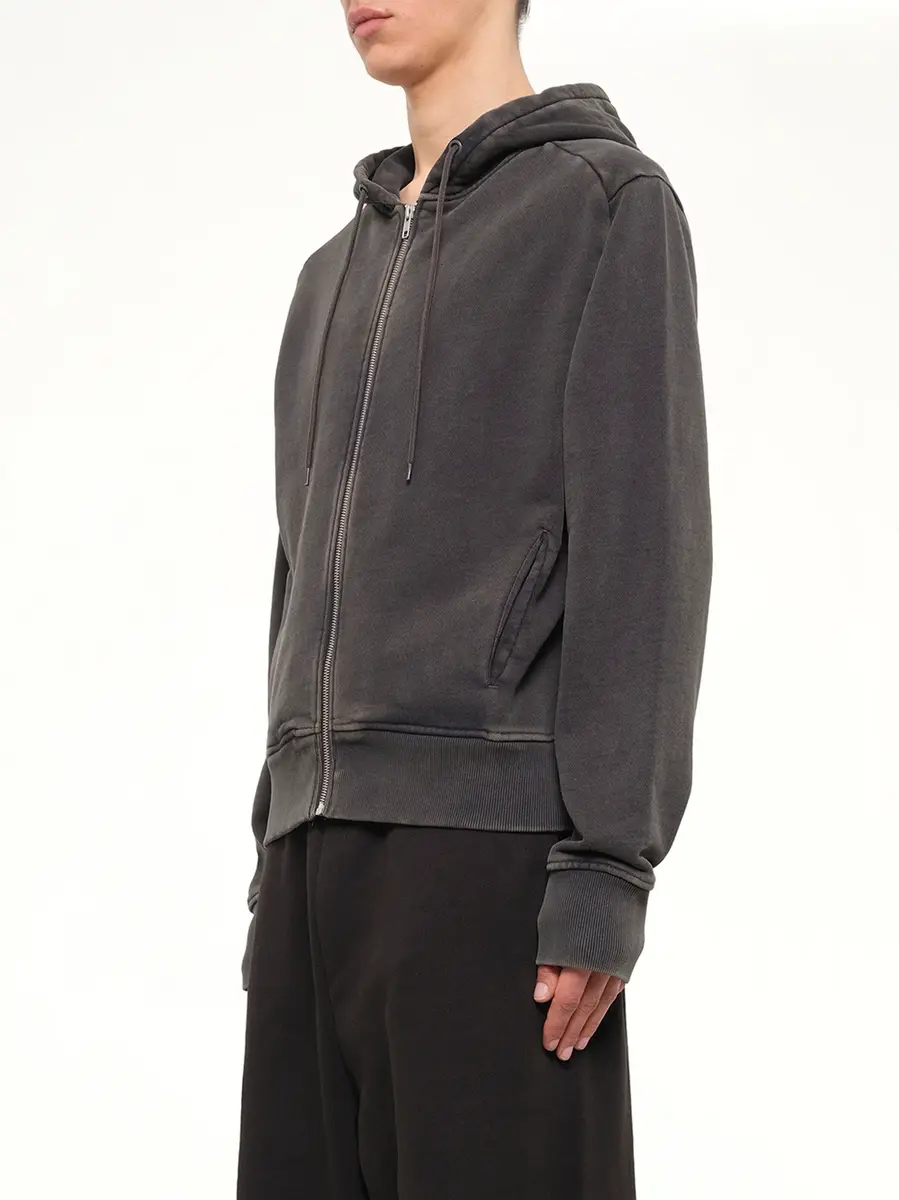 Entire Studios Slim Zip Up in Washed Black | Thumbnail 3 Entire Studios Slim Zip Up in Washed Black | Thumbnail 3
