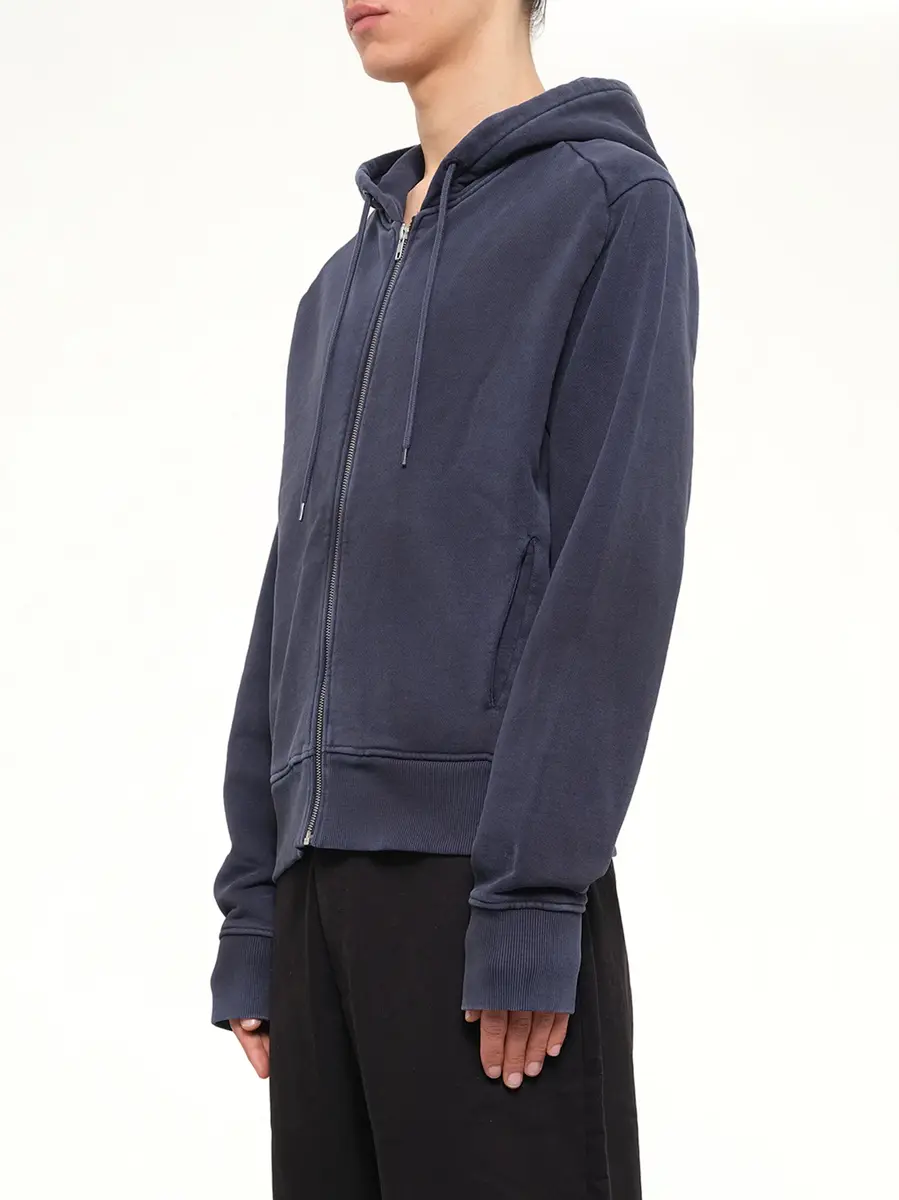 Entire Studios Slim Zip Up in Salted Navy | Thumbnail 3
