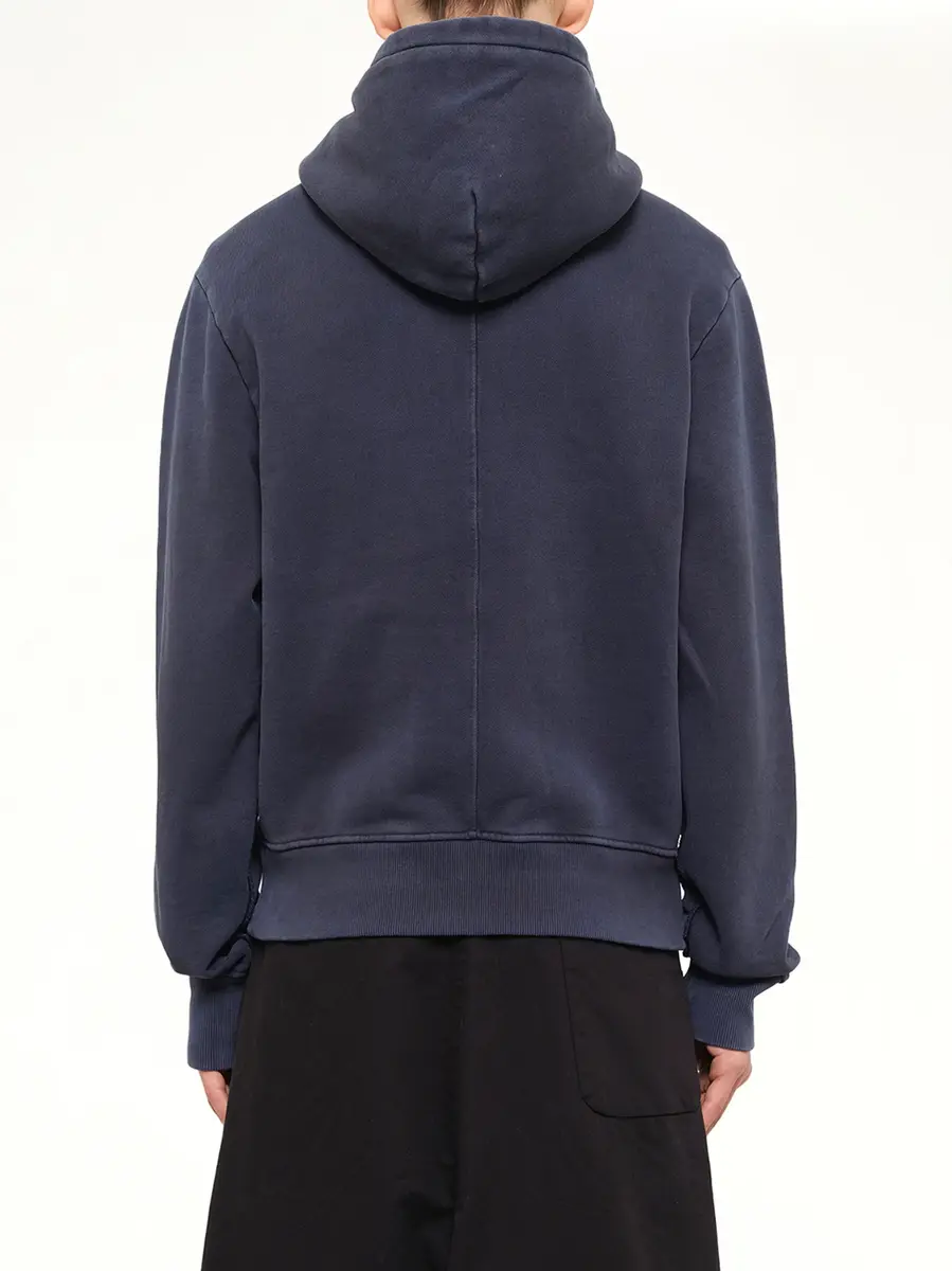 Entire Studios Slim Zip Up in Salted Navy | Thumbnail 5