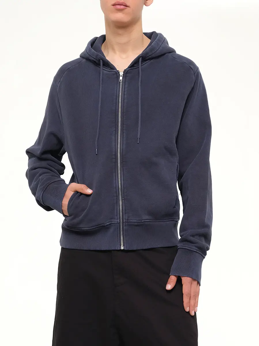 Entire Studios Slim Zip Up in Salted Navy | Thumbnail 6