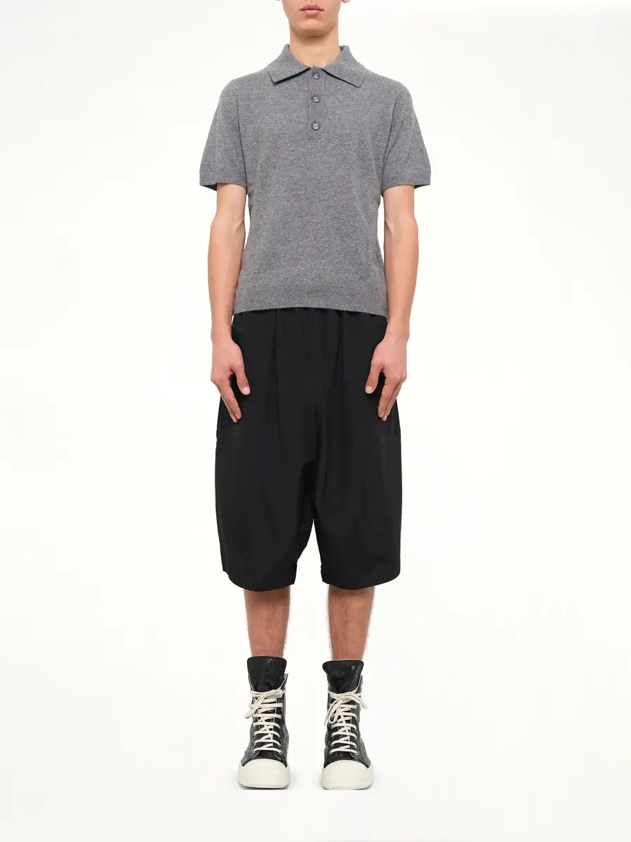 Entire Studios Short Sleeve Knit Polo in Concrete | Thumbnail 7