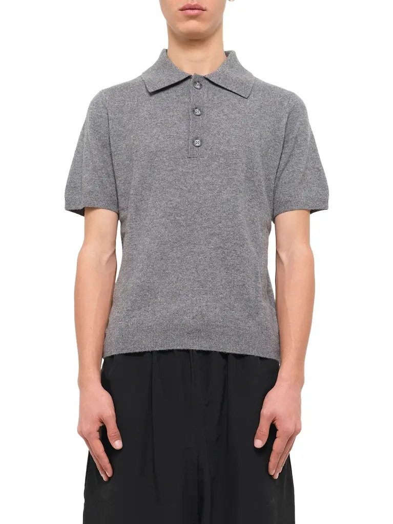 Short Sleeve Knit Polo in Concrete Short Sleeve Knit Polo in Concrete