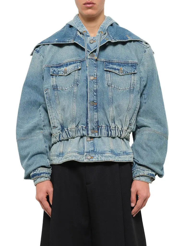Hooded Denim Bomber