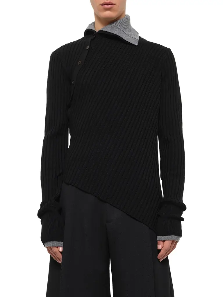 Egonlab Asymmetrical Wool Turtle Neck