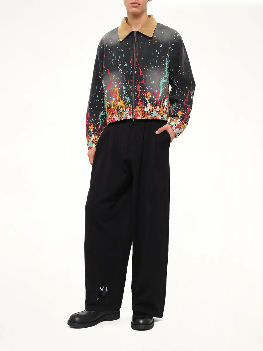 HOUSE OF ERRORS Embroidered Paint Workwear Jacket in Washed Black | Thumbnail 4 HOUSE OF ERRORS Embroidered Paint Workwear Jacket in Washed Black | Thumbnail 4